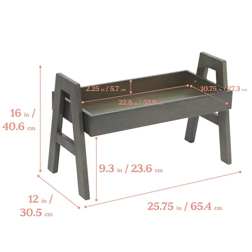 Vista 3 de ECR4Kids Estante apilable ajustable con borde completo, estantería, gris lavado Gris (Grey Wash)