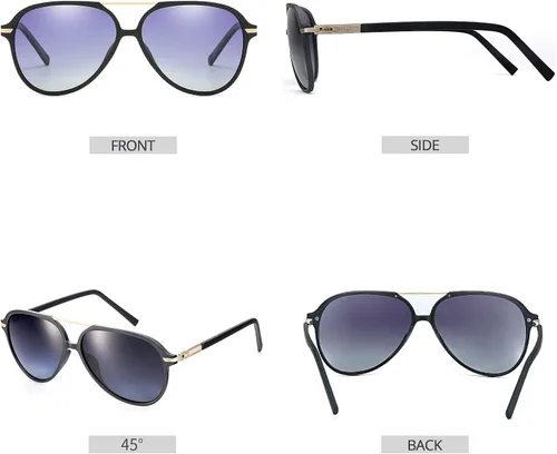 Vista 2 de ZENOTTIC gafas de sol polarizadas aviador para hombres mujeres UV400 protección TR90 marco ultra ligero piloto forma gafas