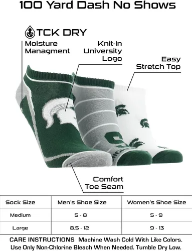 Vista 3 de TCK NCAA No Show Socks for Men and Women, Full Field 3 Pack, Low Cut Ankle Socks College Graduation Gift