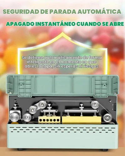 Vista 5 de Máquina de sellado térmico comercial, sellador automático de banda continua 32-482 ° F ajustable con pantalla táctil LED inteligente Rápida