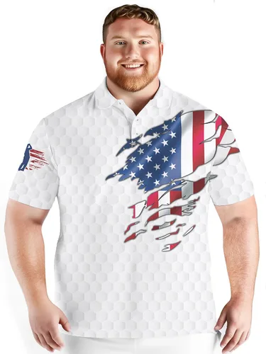 Vista 4 de PAGYMO Golf Shirts for Men Hawaiian Funny Crazy Print Mens Polo Shirt