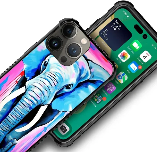 Vista 7 de Funda compatible con iPhone 13 Mini, diseño de elefantes africanos, a prueba de golpes, antiarañazos, carcasa trasera de policarbonato duro