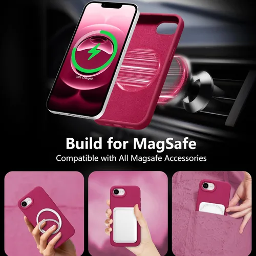 Vista 420 de Funda magnética de silicona para iPhone 13 Pro, color blanco antiguo [Compatible con Magsafe] [Forro de microfibra suave antiarañazos], funda