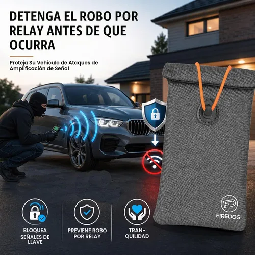 Vista 2 de FIREDOG Faraday Pouch for Car Keys and Smartphone, Key Signal Blocking Bag, Cell Phone Keyless Entry Fob Signal Blocking Bag Gris