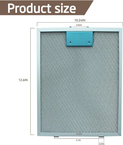 Vista 2 de Universal 12-5/9" x 10-1/5" Campana extractora Filtro de carbón 2 piezas