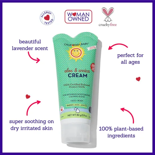 Vista 3 de California Baby Crema de aloe vera y árnica Loción calmante después del sol Alivio de quemaduras solares 100% a base de plantas Hidrata