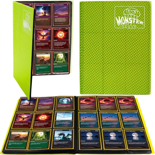 Vista 15 de Monster Binder - Álbum de tarjeta coleccionables, 9 bolsillos para tarjetas, retiene 360 de Yugioh, Magic, y Pokémon, Matte Teal Verde azulado mate