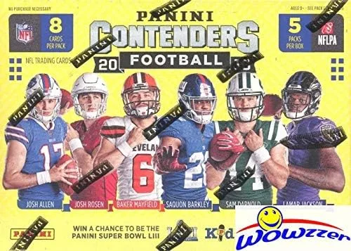 Vista 2 de Panini Contenders NFL 2018 - Caja al por menor sellada de fábrica exclusiva de fútbol con tarjeta AUTOGRAPH o MEMORABILIA. Busca RC y autos de Baker