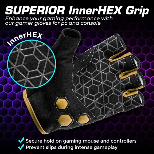 Vista 4 de CTEN Series Guantes de juego Gran comodidad y agarre, guantes de juego perfectos para manos sudorosas, guantes de jugador ideales para PC, guantes