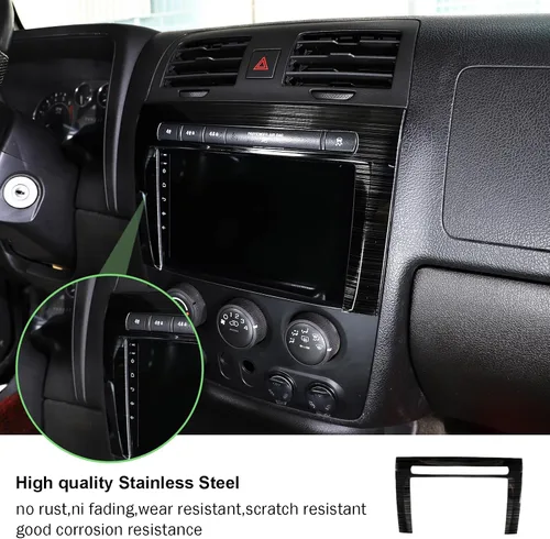 Vista 3 de Cubierta del marco de navegación de la consola central interior para Hummer H3 2005-2009 Accesorios de marco de decoración de coche (negro)