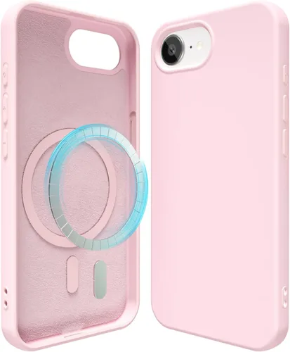 Vista 120 de oakxco Funda de silicona para iPhone 13 Mini/ 12 Mini magnética, compatible con carga inalámbrica Magsafe, goma delgada y suave, cubierta protectora