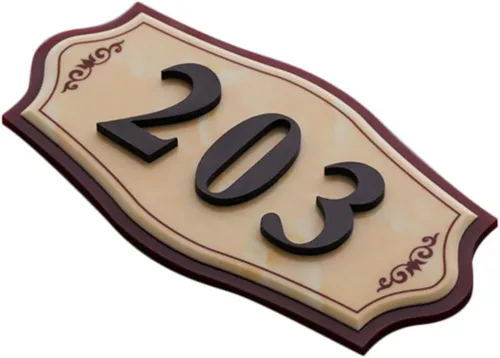 Vista 24 de Letrero personalizado con número de casa en 3D, placa de letrero personalizable con logotipo personalizado, placa de texto, pizarra, para interiores
