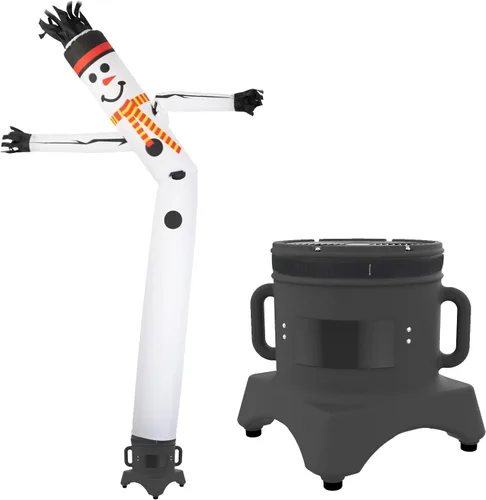 Vista 12 de MOUNTO Hombre tubo inflable de 10 pies que baila con el paso del aire para señal de tienda (naranja)