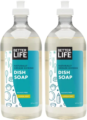Vista 9 de Better Life Jabón para platos sin sulfato, resistente a la grasa y suave para las manos, granada, 22 onzas