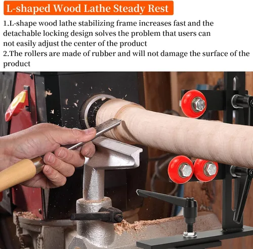 Vista 3 de Soporte constante para torno de madera, soporte constante para carpintería en forma de L, soporte de herramientas de torno, herramientas de torno