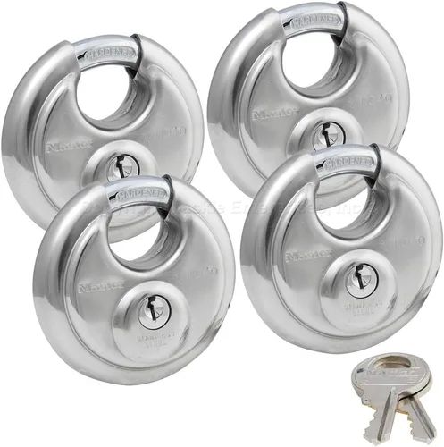 Vista 4 de Master - Cerradura de acero inoxidable con llave igual 40KA