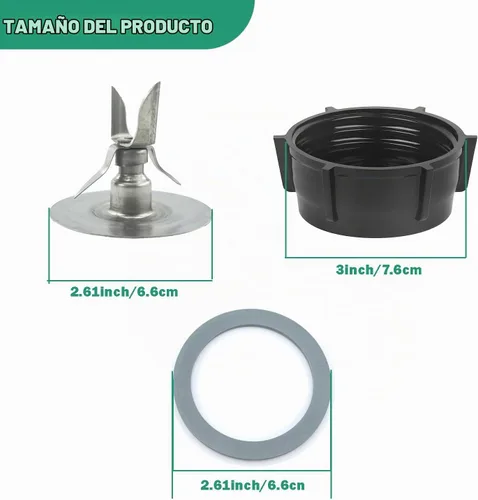 Vista 3 de Para piezas de repuesto Oster Blender Ice Blade con tapa base de tarro y dos juntas de junta tórica de goma, kit de actualización compatible