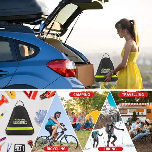 Vista 7 de Sailnovo - Kit de emergencia para automóvil de 20 piezas con cables de puente, kit de emergencia de seguridad en carretera para vehículos, camiones
