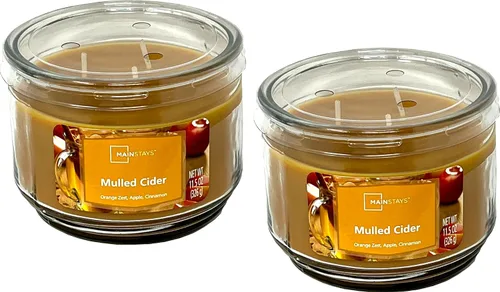 Vista 4 de Mainstays - Vela perfumada de 11.5 onzas, paquete de 2 (buñuelos de manzana)