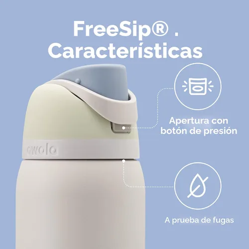 Vista 4 de Owala FreeSip - Paquete de botella de agua aislada de acero inoxidable con funda de silicona (32 onzas)