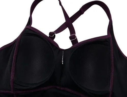 Vista 5 de Hilor Tankini para mujer, con control de abdomen, espalda cruzada, tankini