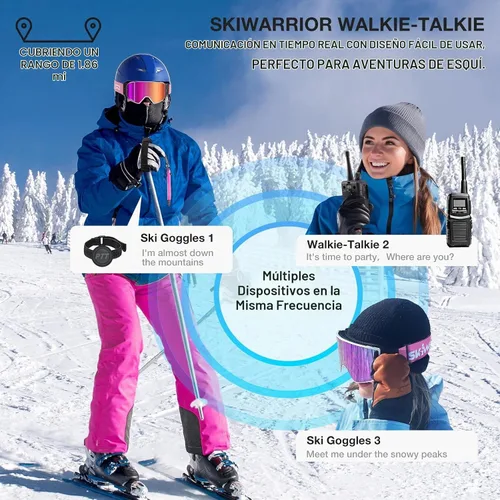 Vista 3 de Multifunctional Smart Wireless Ski Goggles with Walkie-Talkie, Anti-Fog Zeiss Lens, Music & Call Function Cilíndrico.