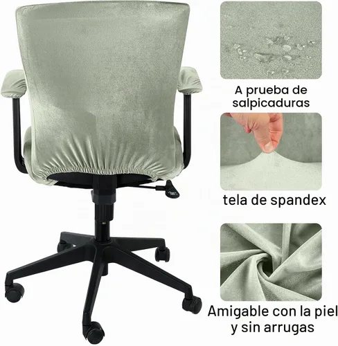 Vista 3 de Tallew Juego de 4 Fundas para Silla de Oficina, Fundas Universales Elásticas para Computadora, Fundas Protectoras Estiratables para Asiento