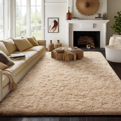 Vista 194 de Ophanie - Alfombras para sala de estar, antideslizante y suave, de felpa grandes y peludas para dormitorio, peludas para niños y niñas, decoración