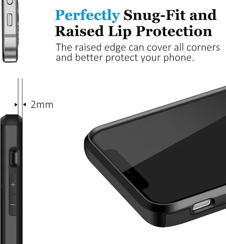 Vista 4 de SAMONPOW Funda compatible con iPhone 13 con tarjetero híbrido de doble capa, protección resistente, a prueba de golpes, 13, para mujeres y hombres
