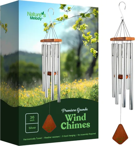 Vista 14 de Nature's Melody Premiere Grande Tunes Campanillas de Viento – Campanillas de Viento para Exteriores con 6 Tubos Afinados en Escala Pentatónica