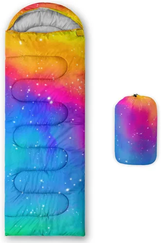 Vista 51 de QOOMO Axolotl - Lindos sacos de dormir para campamento, 3 estaciones, clima cálido y fresco, ligeros, impermeables, para adultos y niños, viajes