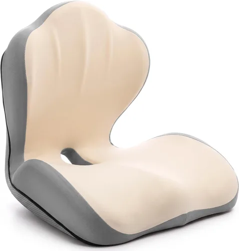 Vista 10 de Chumia Soporte ergonómico de cintura y cojín de asiento en forma de L para silla lumbar de cadera con coxis hueco de espuma viscoelástica ortopédica