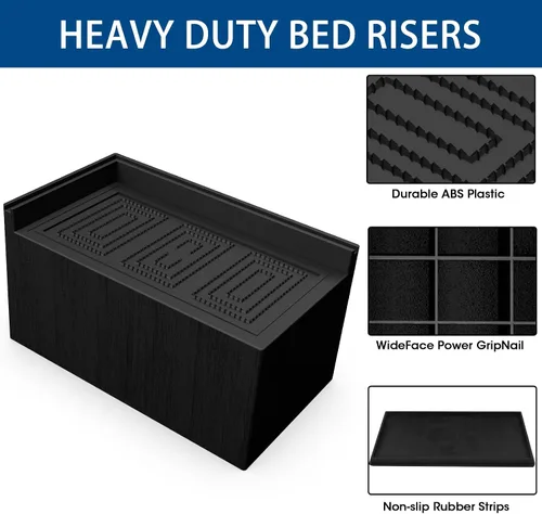Vista 3 de MYMULIKE Elevadores de cama de 3 pulgadas, 11000 libras, resistentes, rectangulares de gran tamaño, elevadores de muebles de apertura ancha
