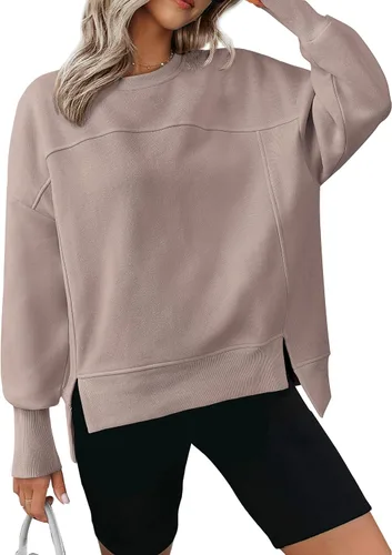 Vista 23 de BTFBM Sudaderas de cuello redondo para mujer Blanco
