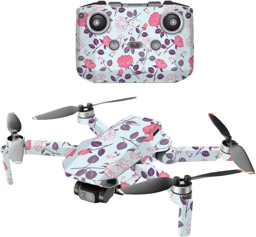Vista 6 de MightySkins - Compatible con DJI Mini 2 Dron portátil - Blue Petals Funda protectora de vinilo duradera y única Fácil de aplicar, quitar