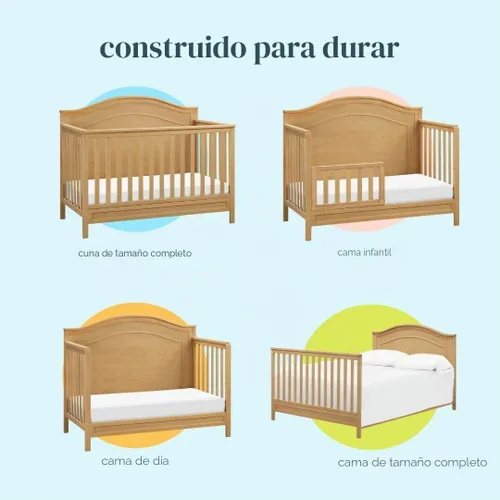 Vista 8 de DaVinci Charlie - Cuna convertible 4 en 1 en miel, certificado Greenguard Gold