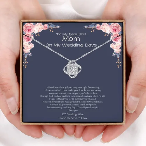Vista 5 de Collar de regalo para mujeres y niñas, collar de plata de ley 925, joyería para mamá, hija, tía, abuela, esposa, hermana, novia, día de la madre