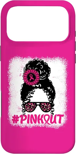 Vista 22 de iPhone 16 desordenado moño desgastado cinta rosa rosa hacia fuera caso cáncer de mama