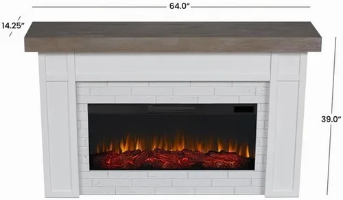 Vista 9 de Real Flame Cravenhall - Chimenea eléctrica de paisaje con repisa para sala de estar o dormitorio, calentador de chimenea reemplazable, efecto