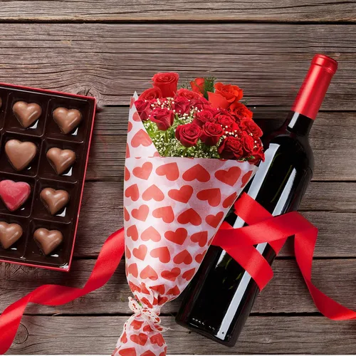 Vista 7 de CHRORINE 60 hojas de papel de seda de San Valentín, 6 diseños, papel de regalo para el día de San Valentín, decoración de manualidades de fiesta