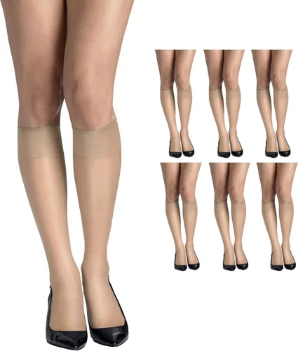 Vista 9 de Hanes Silk Reflections medias hasta la rodilla, puntera reforzada (2 unidades)