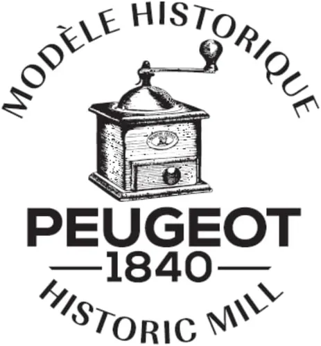 Vista 4 de Molinillo de café antiguo Peugeot, 8-1/4" x 5" x 5", Beech Wood