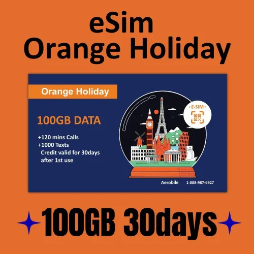 Vista 16 de Orange Holiday Europe Prepaid Sim 20GB Internet Data 30 días de uso Se permite la conexión de datos 30 minutos y 200 SMS de Europa a cualquier