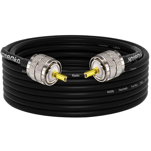 Vista 16 de Cable de puente PL259 de 1 pie - Cable coaxial RG58 de 15 pulgadas corto 50 ohmios coaxial para medidor SWR radio de radioaficionado radio CB