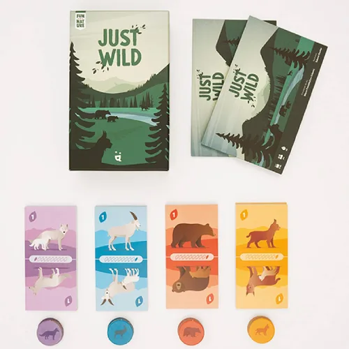 Vista 4 de Helvetiq Just Wild - Juego de cartas - Lucha por la supervivencia y el territorio en el reino animal. Divertido juego familiar educativo para niños