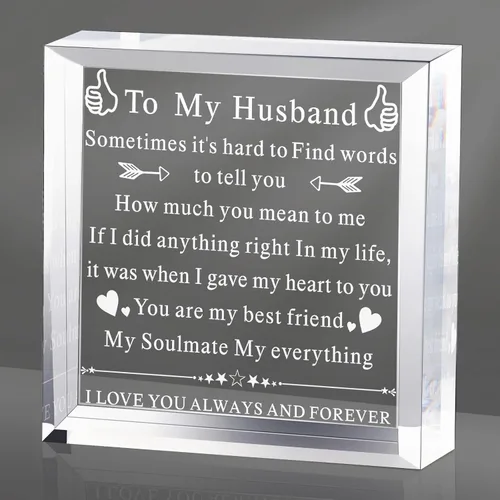 Vista 10 de Yulejo Placa acrílica para el día de San Valentín con texto en inglés «To My Man» («To My Man»)