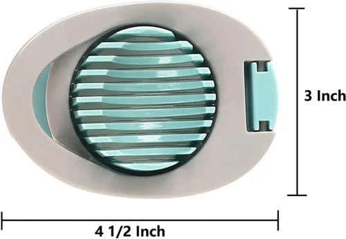Vista 2 de Cortador de huevos duros con alambre de acero inoxidable apto para lavavajillas (verde)