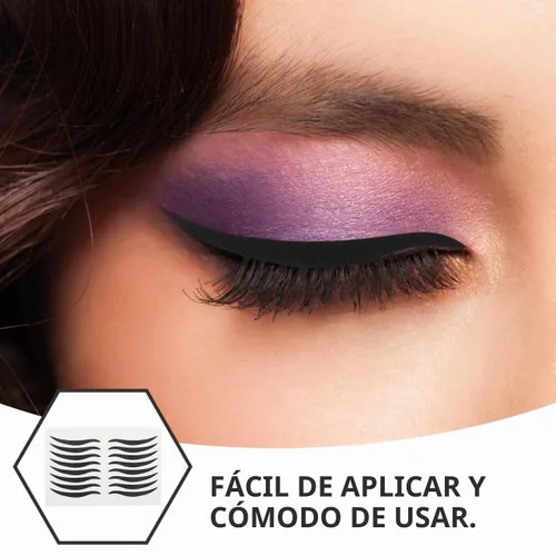 Vista 8 de Healifty Pegatinas negras para delineador de ojos, 80 pares, reutilizables, impermeables, ahumadas