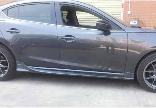 Vista 8 de Faldas laterales para Mazda 3 Hatchback 2014-2019 negro mate ABS falda lateral extensiones panel divisor antiarañazos kit de cuerpo