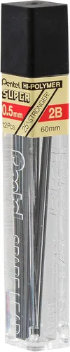 Vista 4 de Pentel® Cables Super Hi-Polymer®, 0.020 in, 2B, 12 cables por tubo, paquete de 3 tubos
